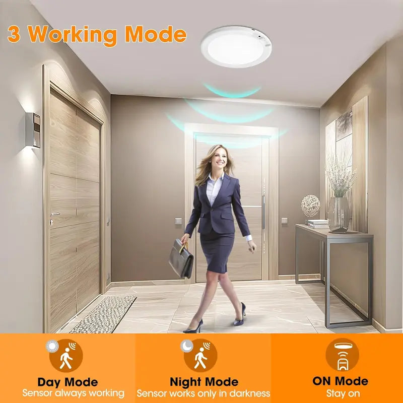 Rechargeable Motion Sensor Ceiling Light with Remote